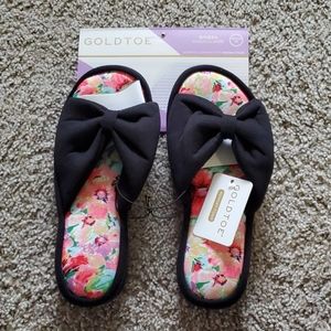 GOLDTOE Memory Foam Slippers Black